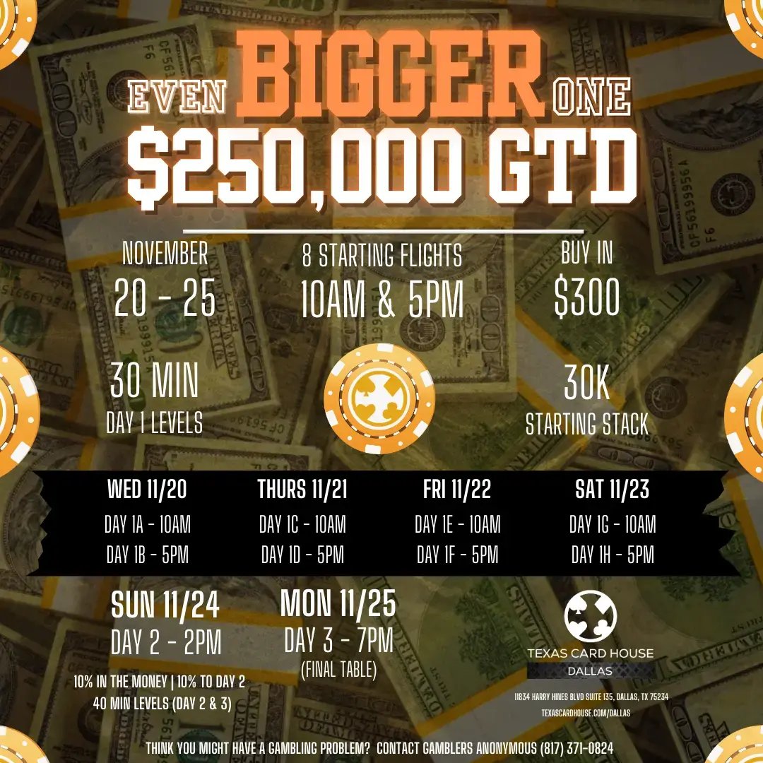 $250K GTD at TCH Dallas