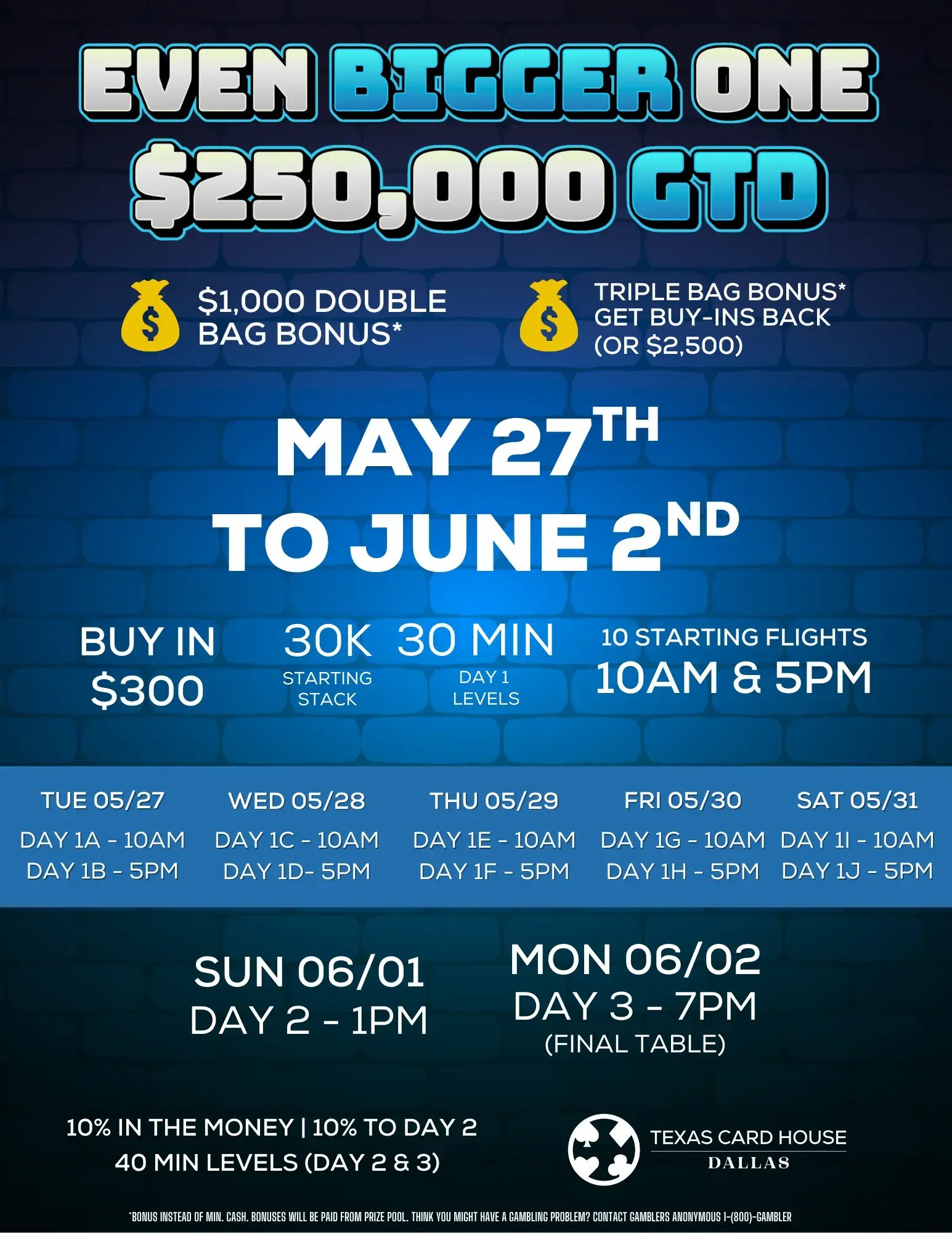 $250K GTD at TCH Dallas