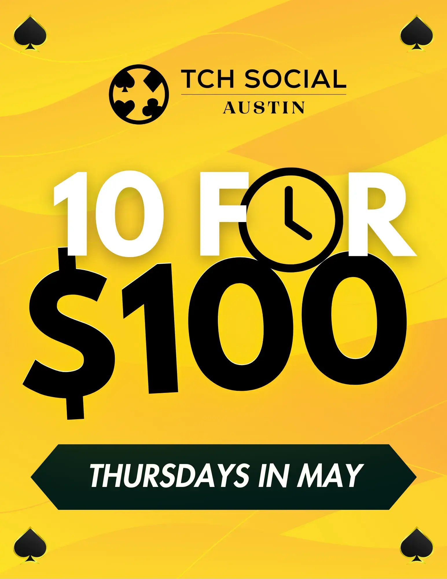 10 for 100 at TCH Social Austin