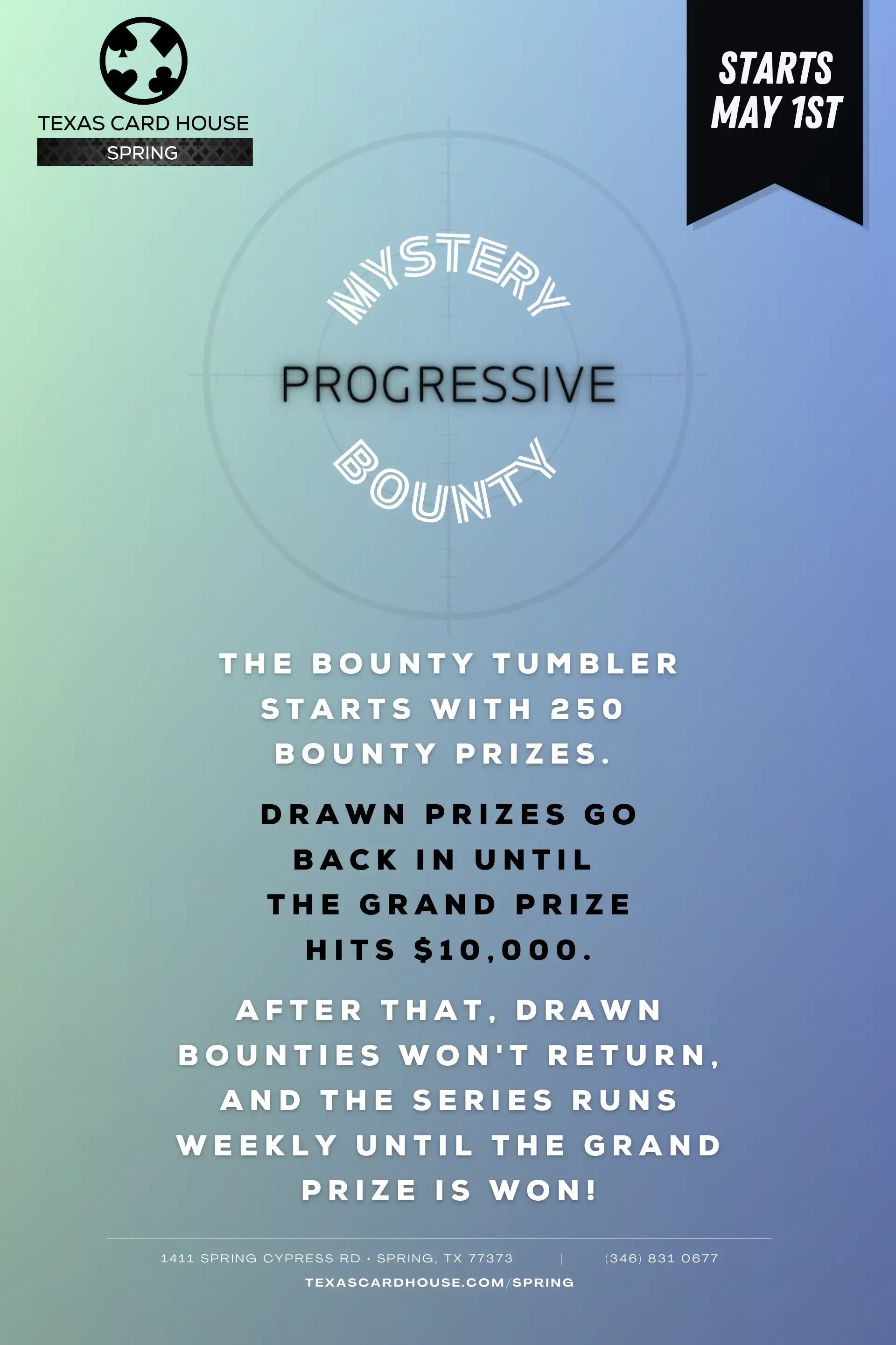 Mystery Progressive Bounty Rules at TCH Spring