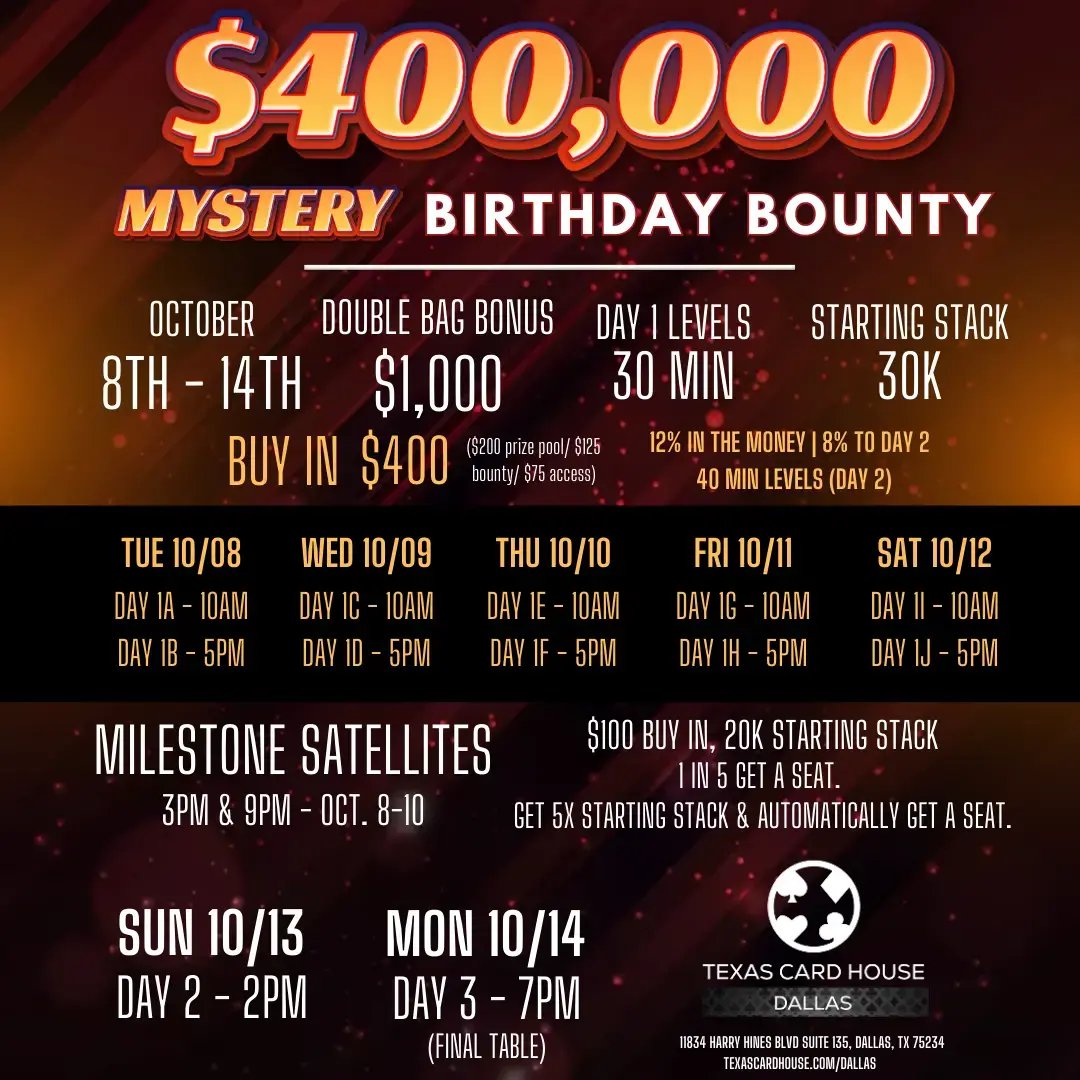 400k Birthday Bounty at TCH Dallas