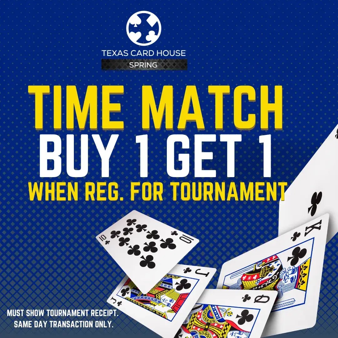 BOGO hour at TCH Spring when you register for a tournament within the same day