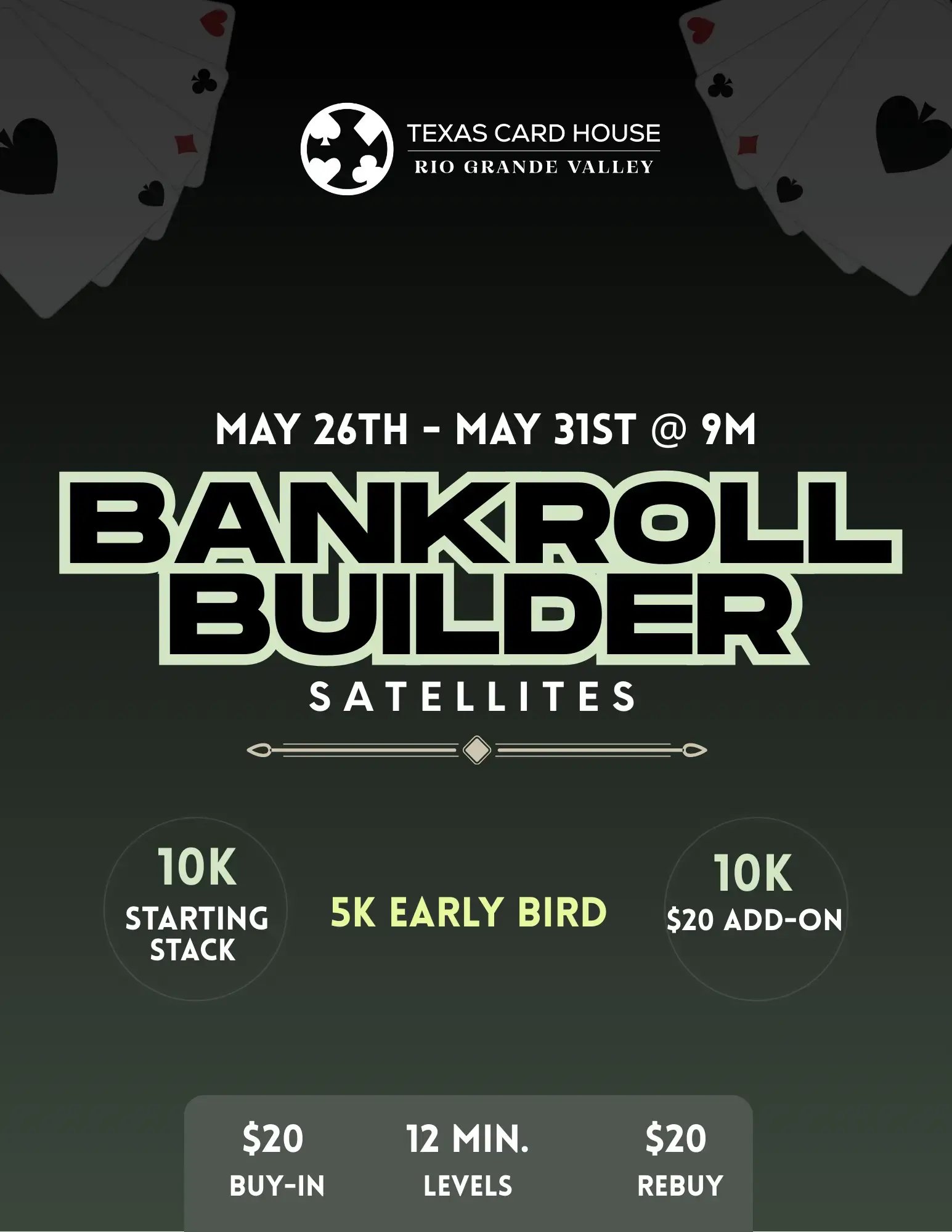 Bankroll builder satellites at TCH Rio Grande Valley