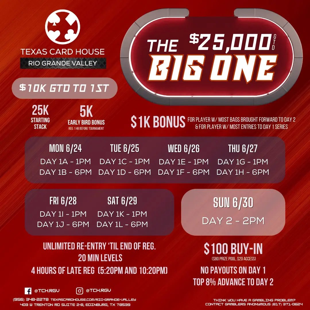 The Big One 25K GTD at Texas Card House RGV