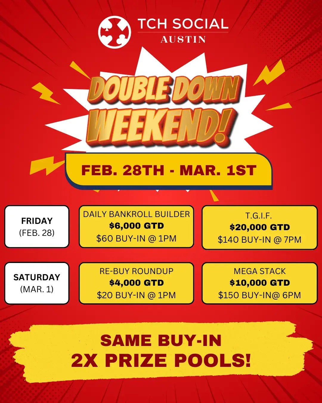 Double Down Weekend at TCH Social Austin