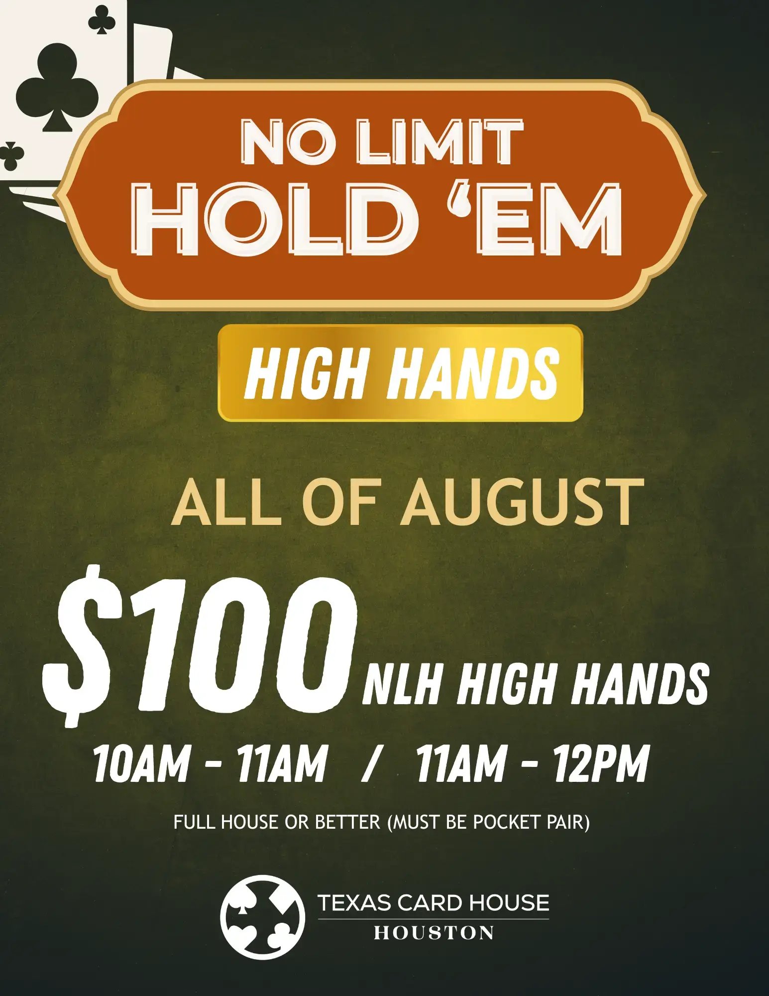 $100 NLH High Hands