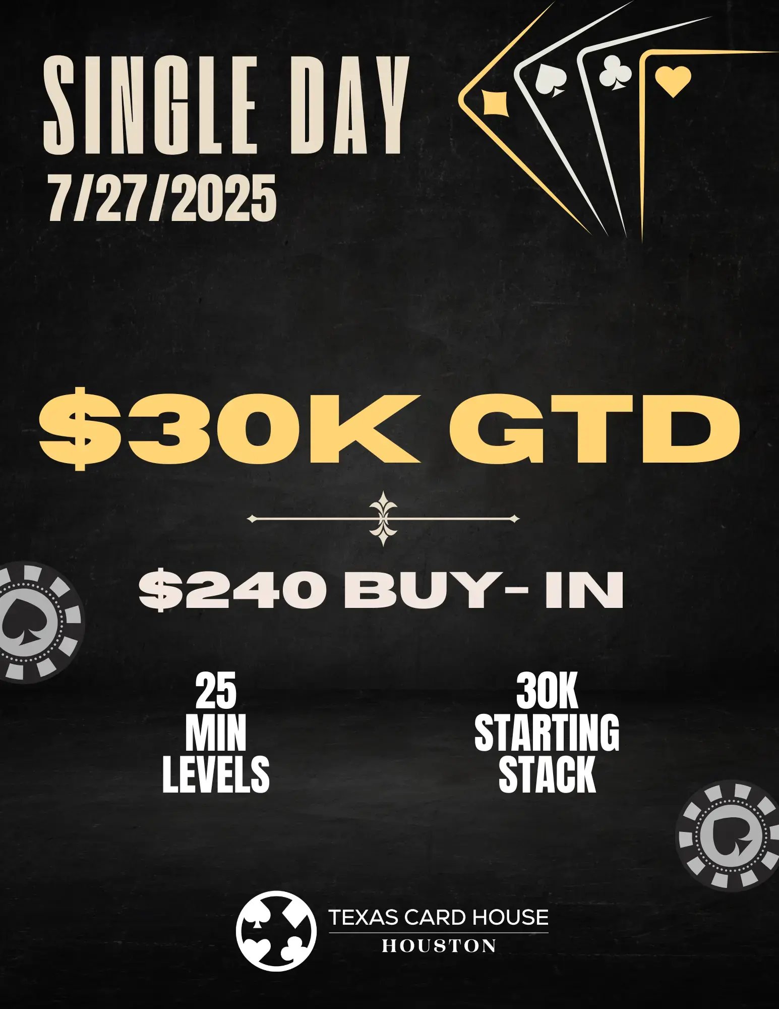 Single Day $30K at TCH Houston