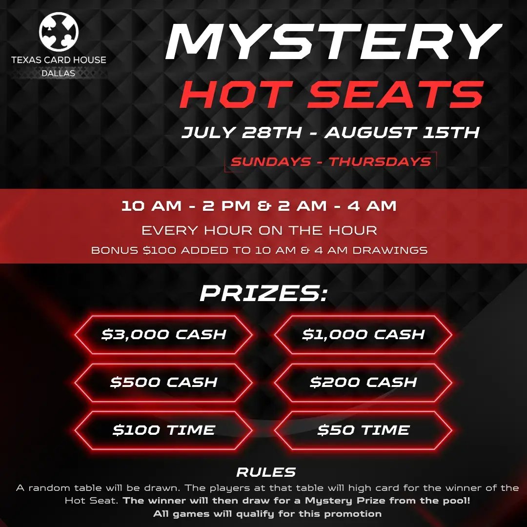 Mystery Hot Seats Promo at TCH Dallas