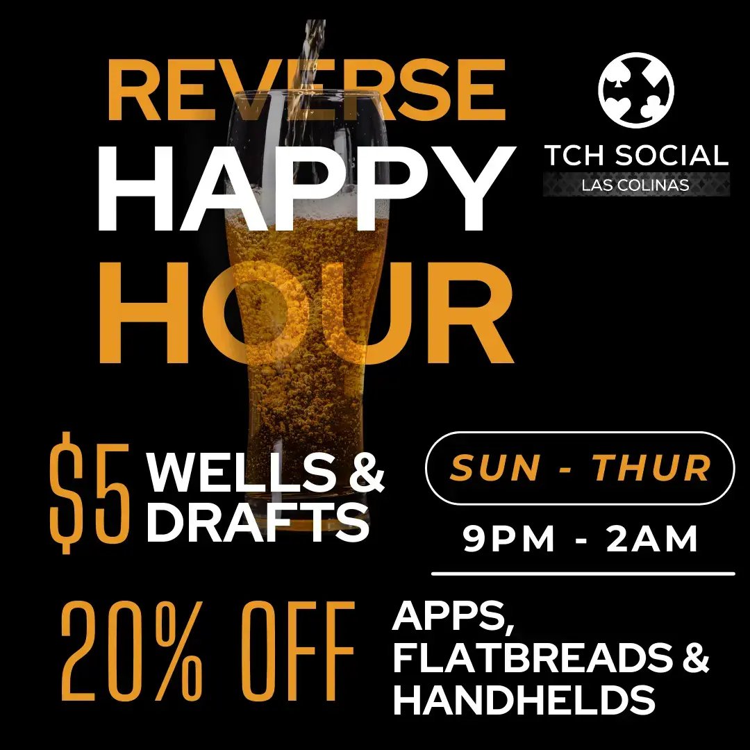 Reverse Happy Hour at TCH Social Las Colinas