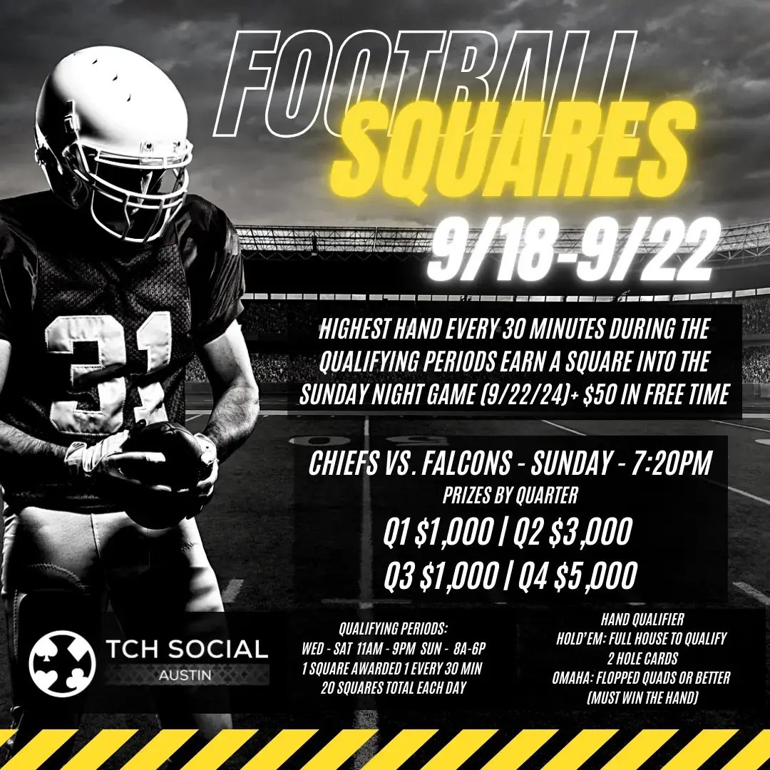 FOOTBALL SQUARES AT TCH SOCIAL AUSTIN