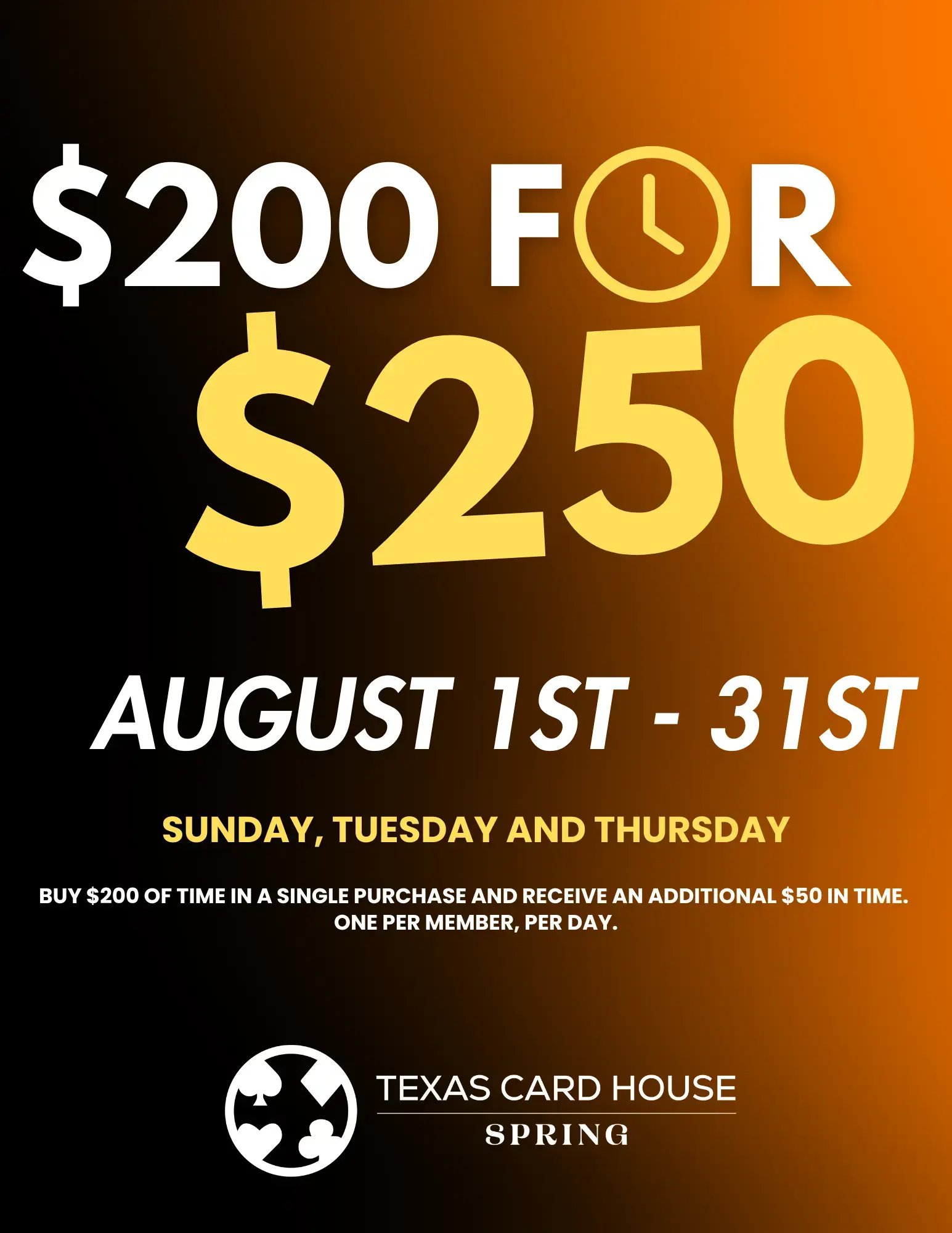 Spring's  $200 for $250