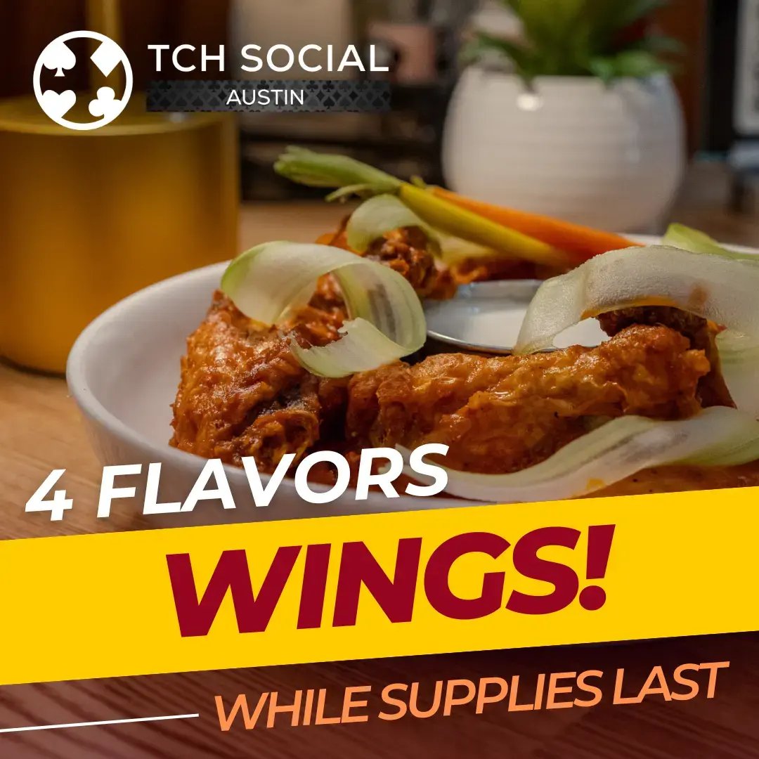 Wings at TCH Social Austin