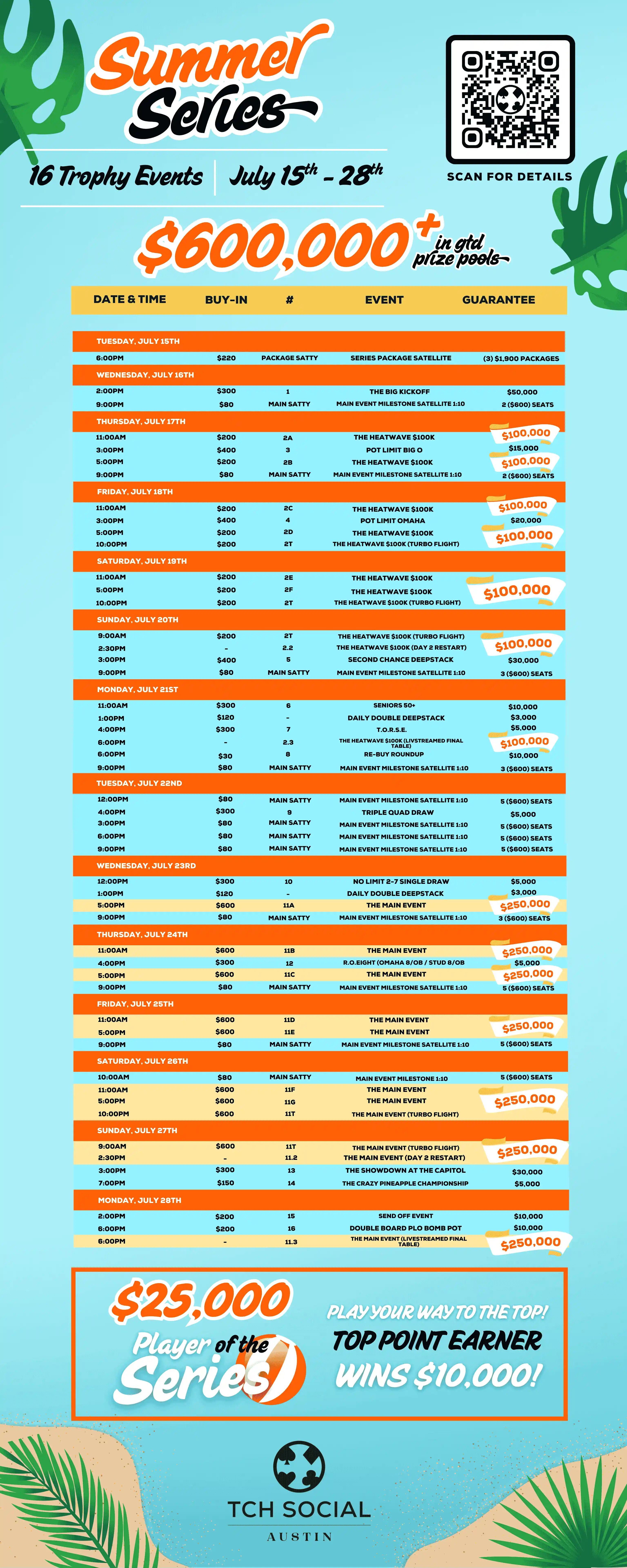 summer series Full Schedule